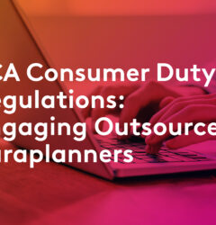 Image of an outsourced paraplanner sat in front of her computer explaining the changes in the FCA consumer duty regulations for an individual